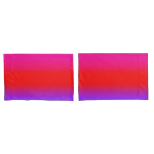 Festive Magenta Red Purple Ombre Pillowcase