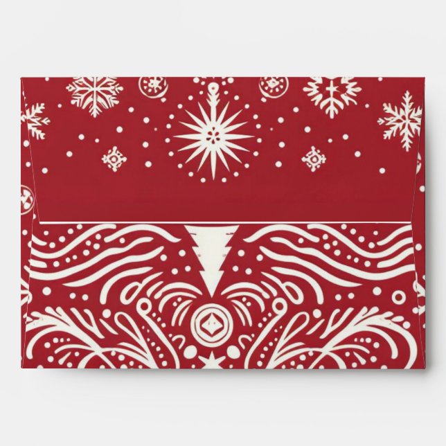 Festive Mail: Folk Art Christmas Tree Envelope Col (Back (Top Flap))