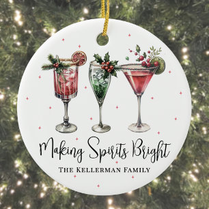 Festive Making Spirits Bright Christmas Ceramic Tree Decoration