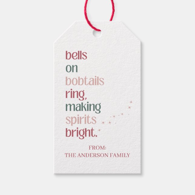Festive Making Spirits Bright Christmas Gift Tag (Front)