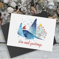Festive Manta Ray Seas n Greetings Christmas Tree