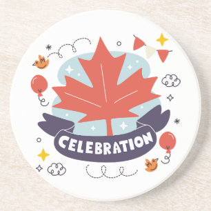 Festive Maple Leaf Celebration Coaster