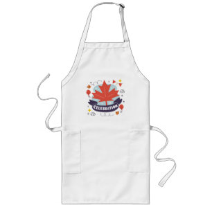 Festive Maple Leaf Celebration Long Apron