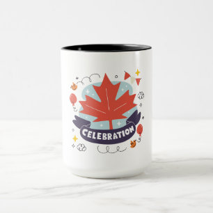 Festive Maple Leaf Celebration Mug