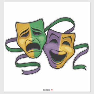 Festive Mardi Gras Happy And Sad Theatre Masks