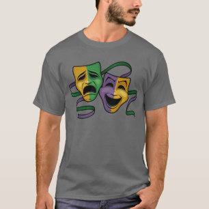 Festive Mardi Gras Happy And Sad Theatre Masks T-Shirt