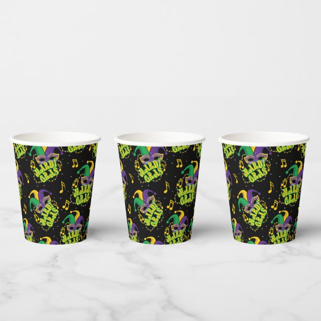 Festive Mardi Gras  Paper Cups (Multi)