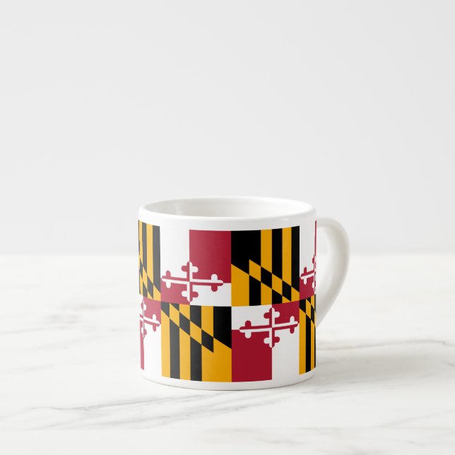 Festive Maryland State Flag Espresso Cup (Front Right)