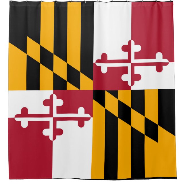 Festive Maryland State Flag Shower Curtain (Front)