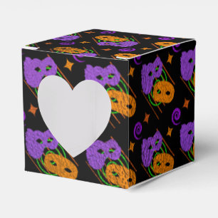Festive Masquerade Masks Heart Favour Box