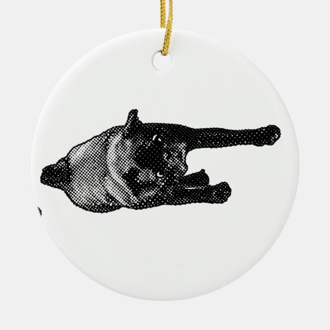 Festive Memory, Animated Dog Duo Ceramic Tree Decoration (Front)