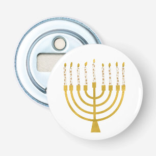 Festive Menorah Hanukkah Candles Elegant Minimal Bottle Opener