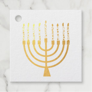 Festive Menorah Hanukkah Celestial Candles Wedding Favour Tags