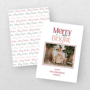 Festive Merry And Bright Christmas Holiday Card