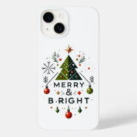 Festive Merry and Bright Christmas Tree Design