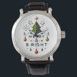 Festive Merry and Bright Christmas Tree Design Watch<br><div class="desc">Festive Merry and Bright Christmas Tree Design</div>