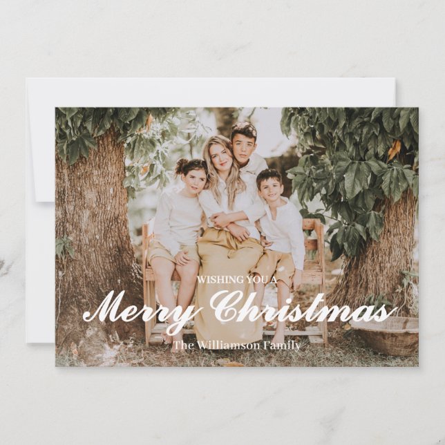 Festive Merry & Bright Christmas  Holiday Card (Front)