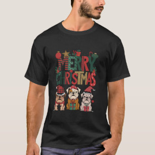 Festive Merry Christmas Bulldogs T-Shirt