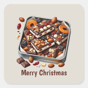 Festive Merry Christmas candy Square Sticker