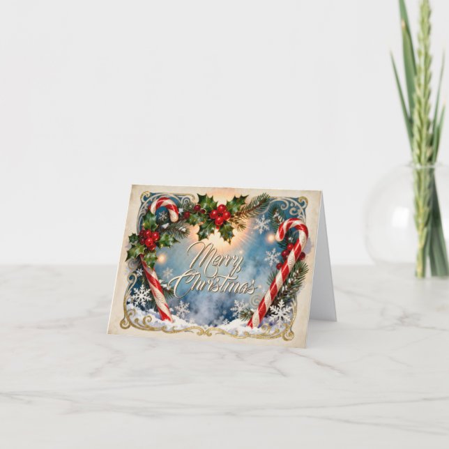 Festive Merry Christmas Card with Shine (Front)