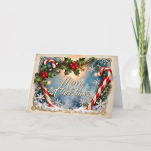 Festive Merry Christmas Card with Shine