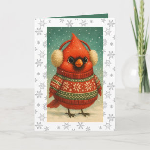 Festive Merry Christmas Cardinal  Card