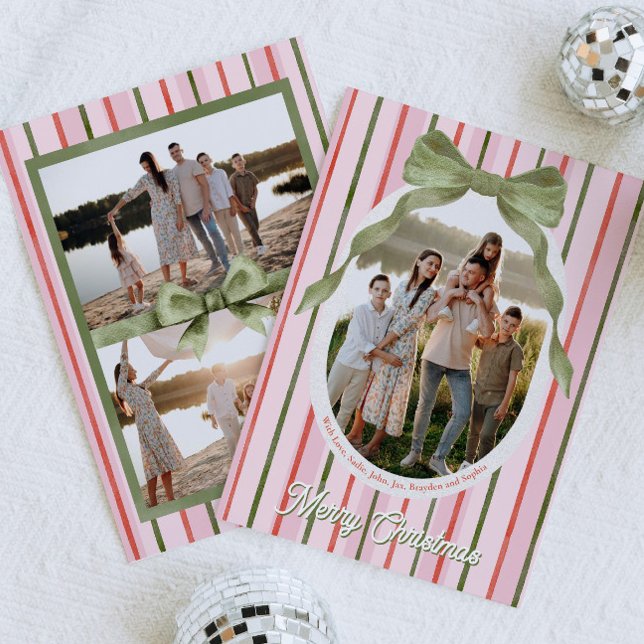 Festive Merry Christmas Family Photo Holiday Card (Creator Uploaded)