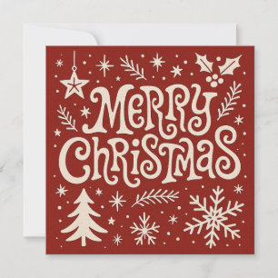 Festive Merry Christmas Greeting Holiday Card