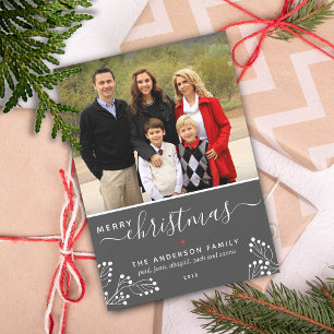 Festive Merry Christmas Holiday Photo Card