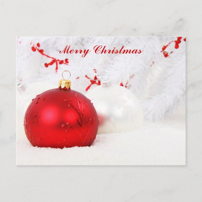Festive Merry Christmas Holiday Postcard (Front)