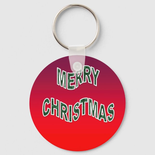 Festive Merry Christmas Key Ring (Front)