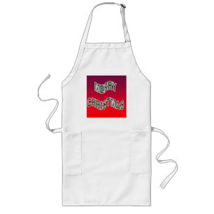 Festive Merry Christmas Long Apron