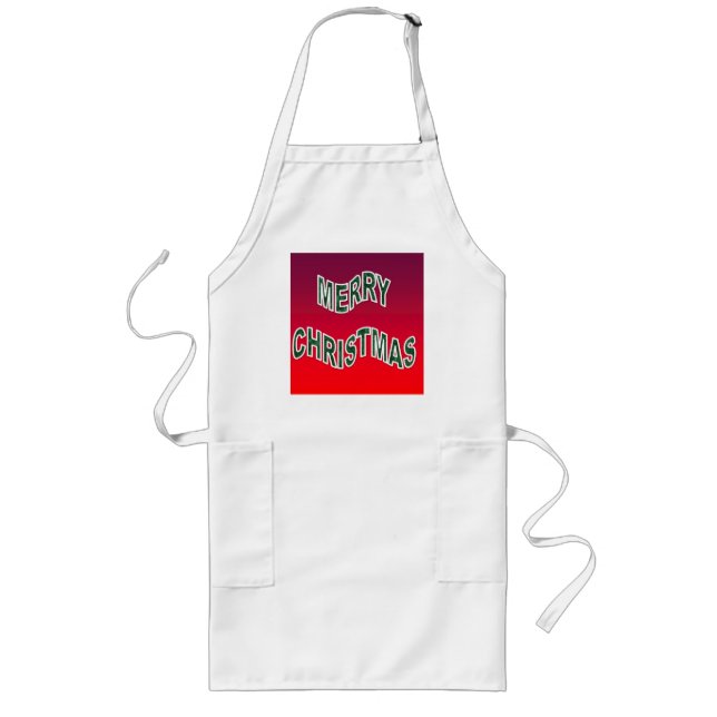 Festive Merry Christmas Long Apron (Front)