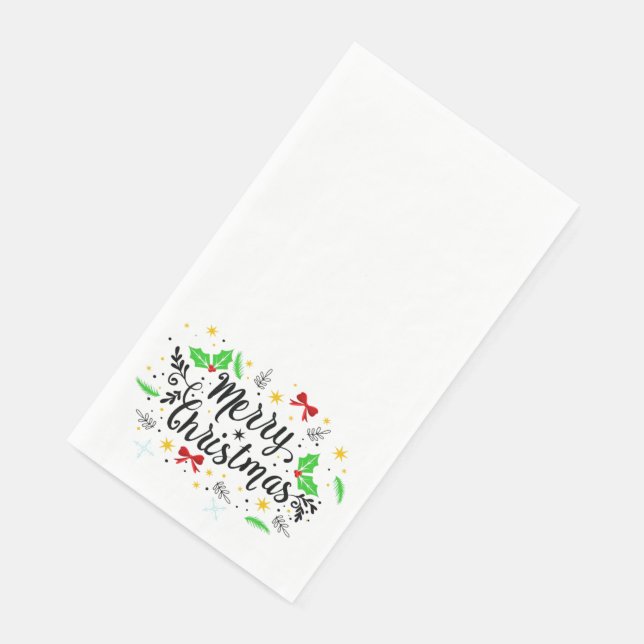 Festive Merry Christmas   Napkin (Corner)