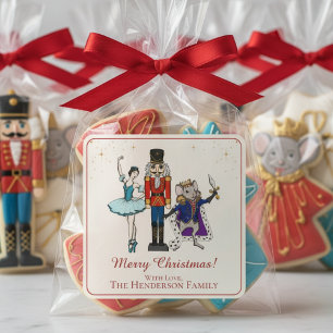 Festive Merry Christmas Nutcracker Ballet Square Sticker