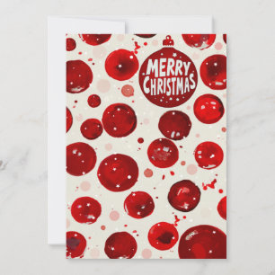 Festive Merry Christmas Ornament Card with Red Wat