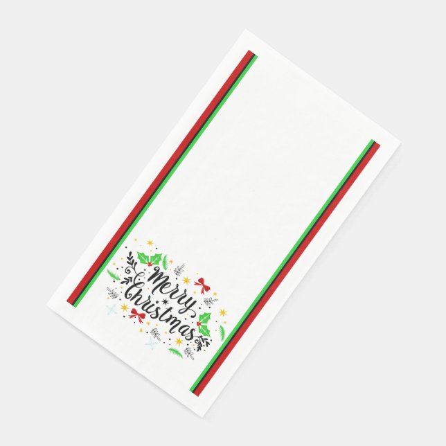 Festive Merry Christmas   Paper Guest Towels Napkin (Corner)