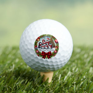 Festive Merry Christmas penguin Country Golf Balls