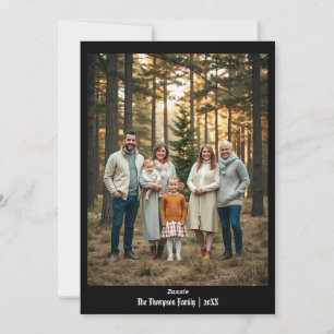 Festive Merry Christmas Personalised Black Holiday Card