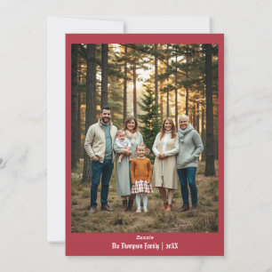 Festive Merry Christmas Personalised Red Holiday Card