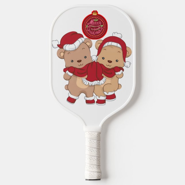 Festive Merry Christmas Pickleball Paddle Design (Front)