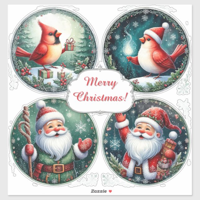 Festive Merry Christmas Postcard (Sheet)