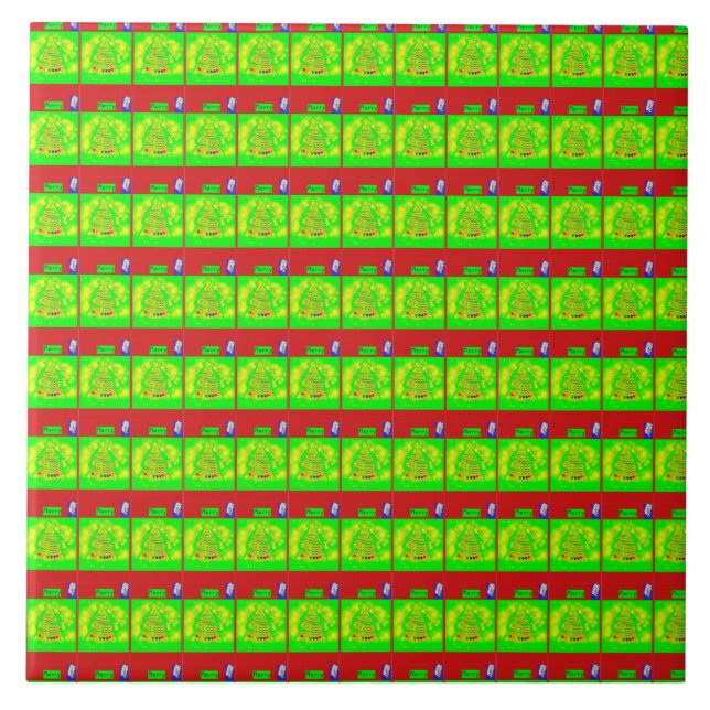 Festive "Merry" Christmas Story  Tile (Front)