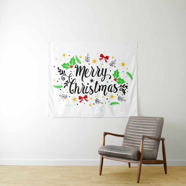 Festive Merry Christmas   Tapestry (In Situ (Horizontal))