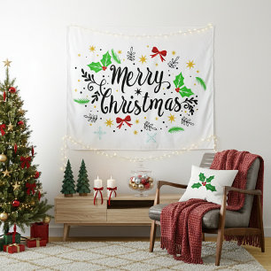 Festive Merry Christmas   Tapestry