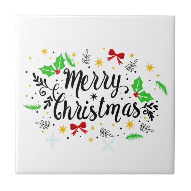 Festive Merry Christmas   Tile (Front)