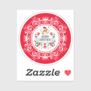 Festive Merry Christmas Wreath & White Crown Frame