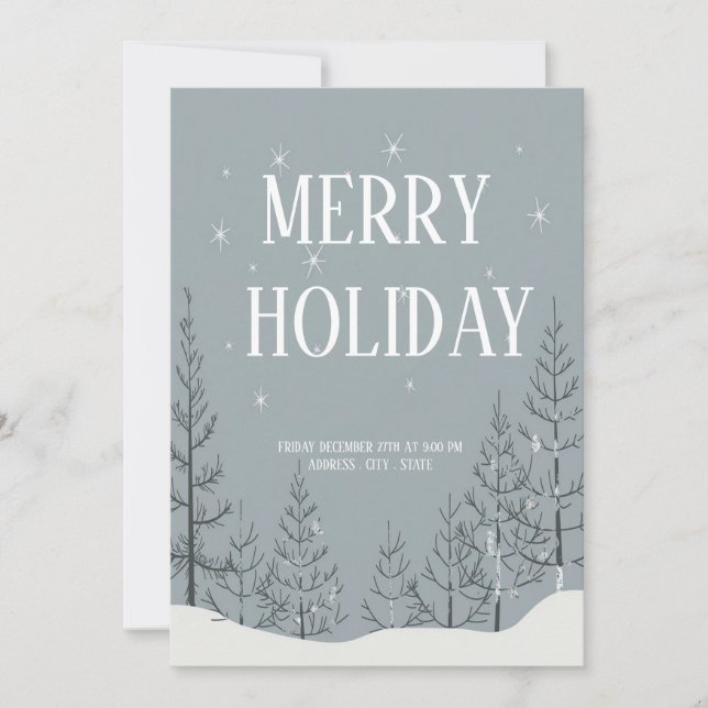  Festive Merry Holiday Party Invitation (Front)