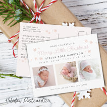 Festive Merry Little Christmas Birth Pink Photos