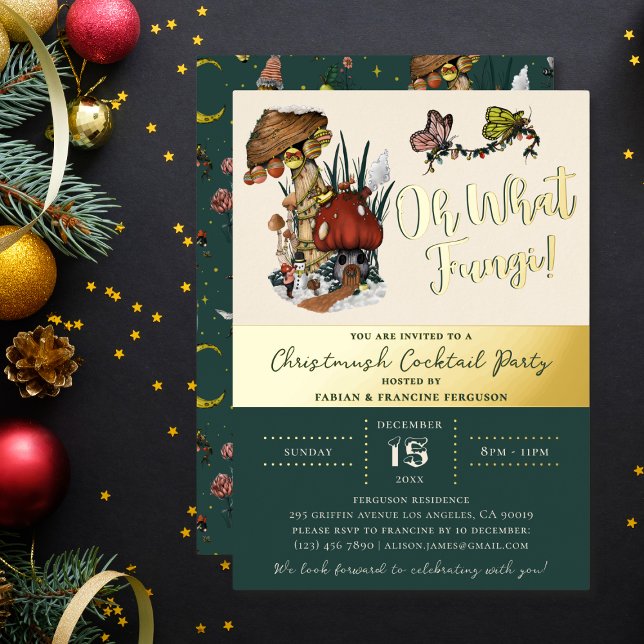 Festive Merry Mushroom Christmas Holiday Party  Fo (Creator Uploaded)